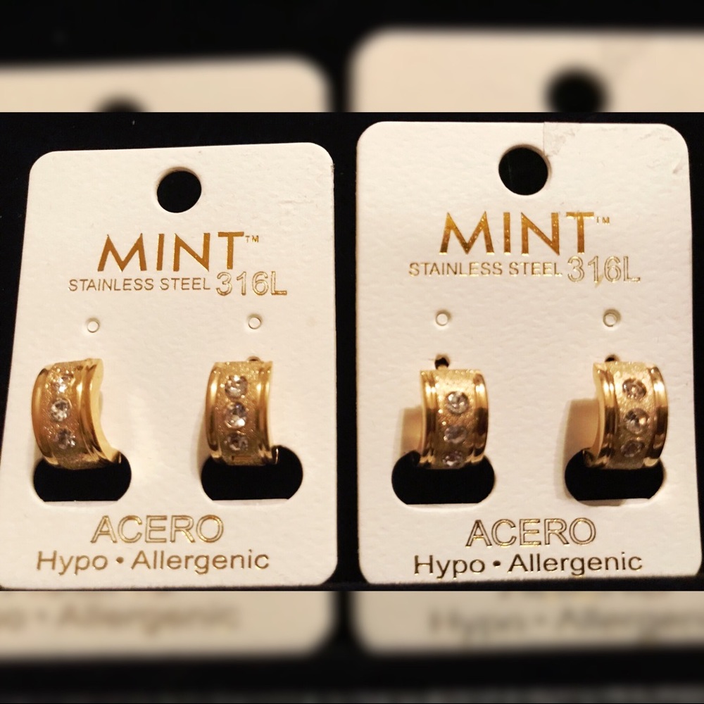 Mint Gold wash Stainless Steel Acero Earrings